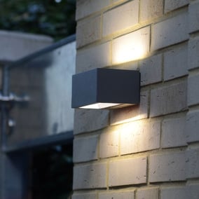 LED Auenwandleuchte Gemini in Anthrazit Up- And...
