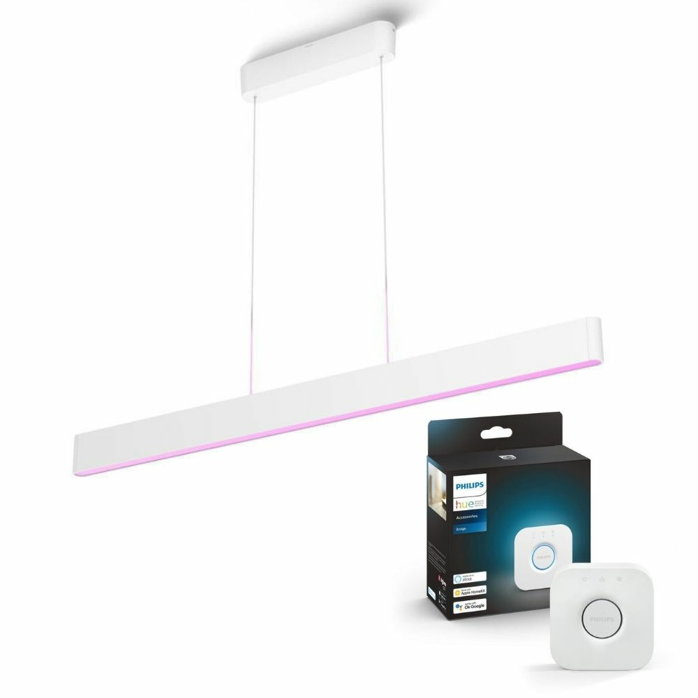 Philips Hue Bluetooth Pendelleuchte Ensis White & Color Ambiance in Wei 2x 38W 5500lm mit Bridge