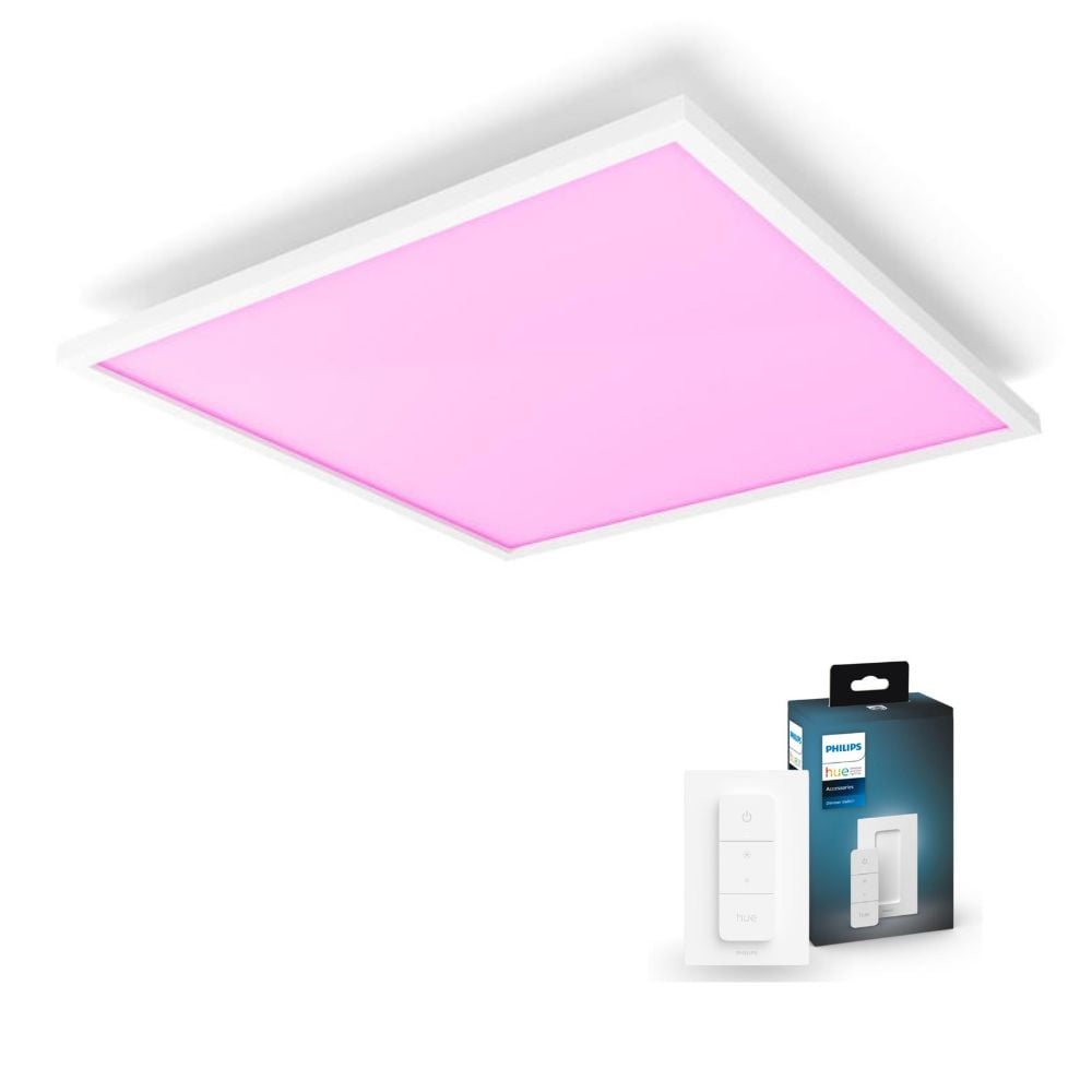 Philips Hue Bluetooth White & Color Ambiance Panel Surimu in Wei 60W 4150lm quadratisch inkl. Dimmschalter