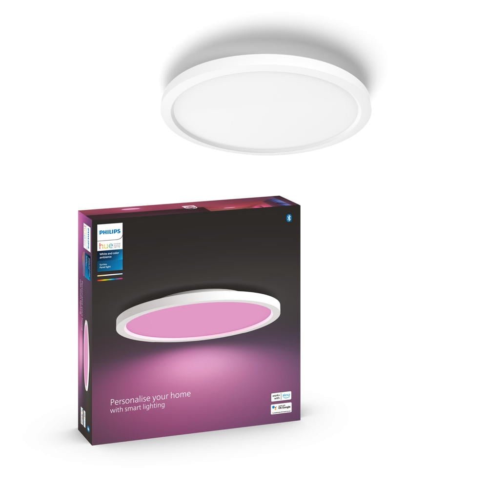 Philips Hue Bluetooth White & Color Ambiance Panel Surimu in Wei 45W 2600lm rund