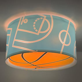 Deckenleuchte Basket in Blau und Orange E27 2-flammig
